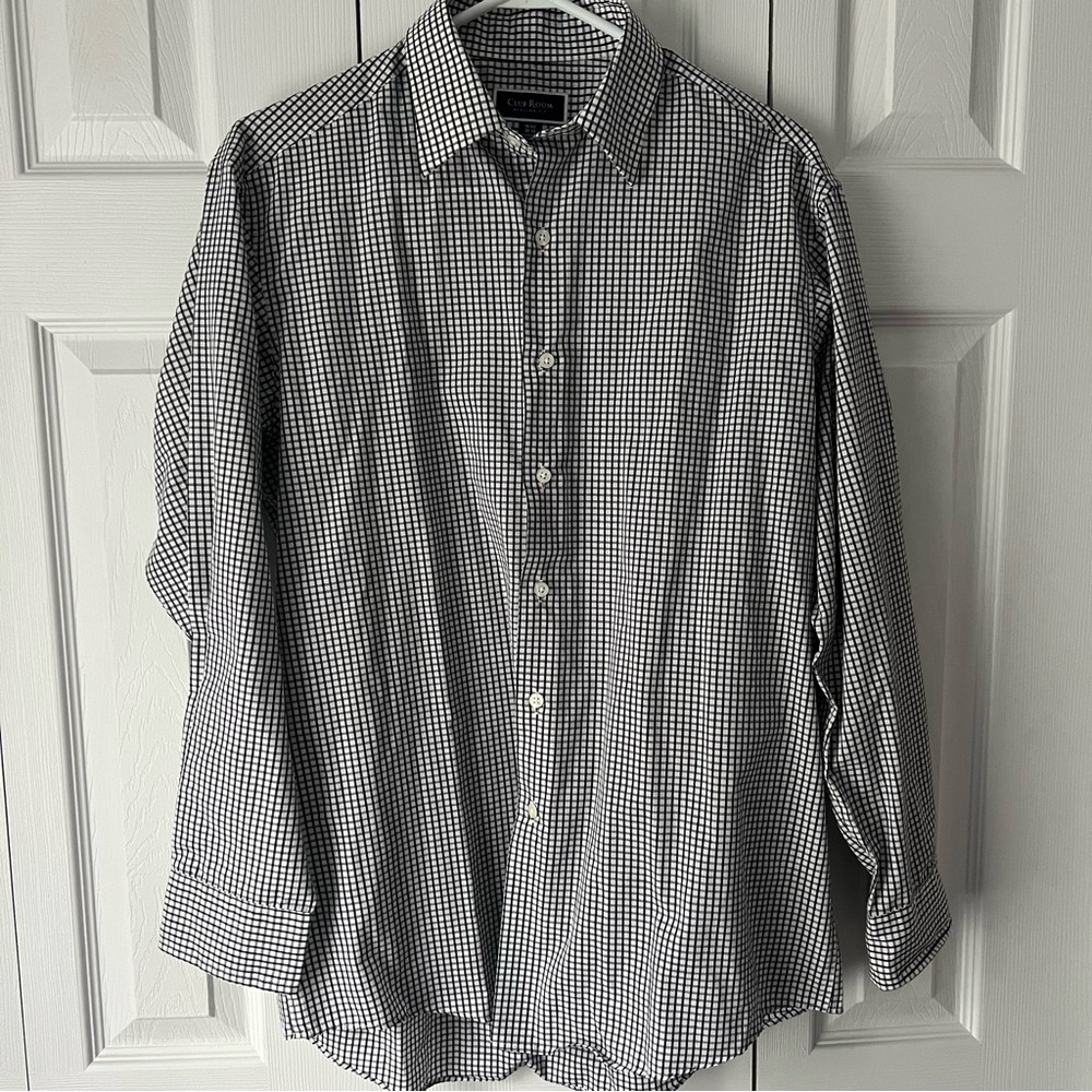 Club Room Black and White Casual Button Down Shirt